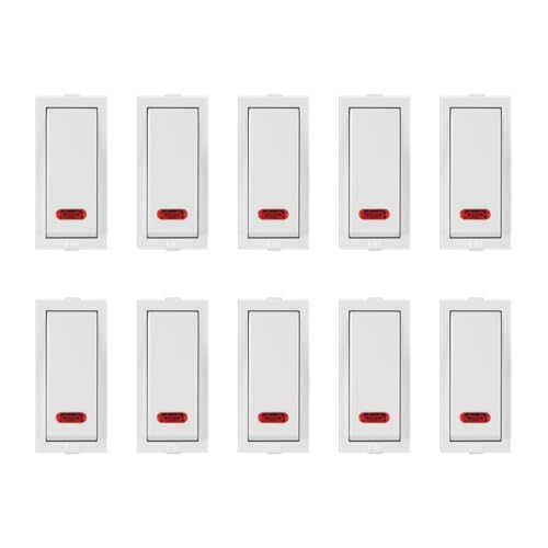 Image of Anchor by Panasonic Roma Classic 1 Module 20A One Way Switch with Neon Indicator, Heavy Duty Switch for Inductive Loads - Motors, Fans, Appliances, White Switch, (21077-10)