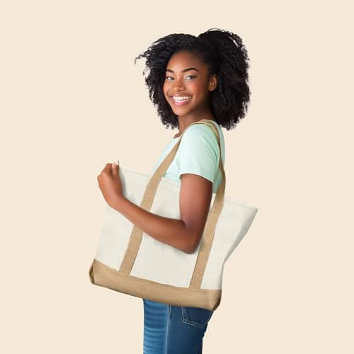 Image of 22 inch Heavy Duty Cotton Canvas Tote Bag (Zippered)