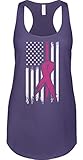 Blittzen Womens Racerback Tank Breast Cancer Flag