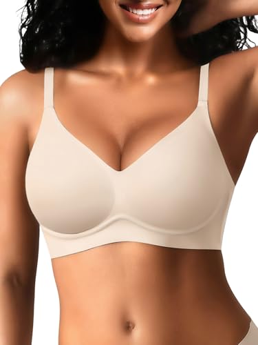 Image of Seamless Wireless Jelly Bras for Women - Lightly Padded Bra with Support, No Underwire Comfortable T-Shirt Bralette