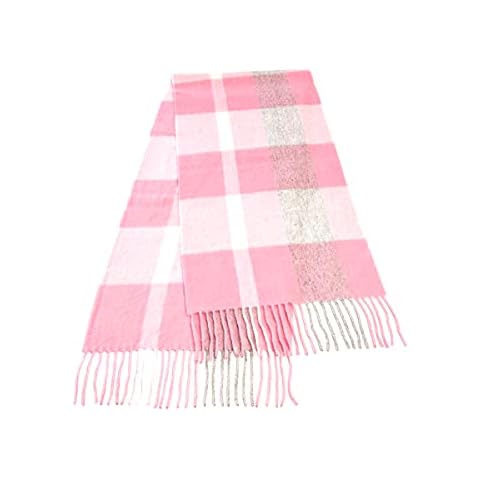 Warwick & Vance Womens/Mens Woollen Scarf, 100% Wool, Super Soft Touch, 30cm x 180cm, Blush Plaid Cover