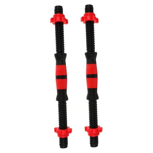 GOOHOCHY Dumbbell Rod with Threaded Bar 40cm Length Spinlock Collar Set of 4 Nuts for Weight Lifting