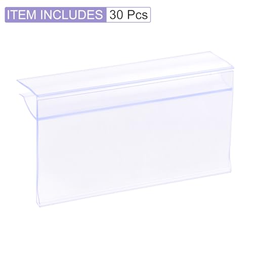Étiquette support transparent pour étagère verre dressing et cuisine 30 pièces