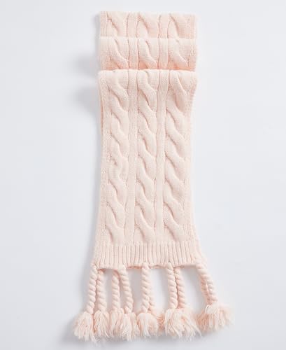 NEOSAN Women's Knit Scarf Winter Neck Warm Long Ribbed Thick Scarves Fashion Tassel Scarf Pale Pink4