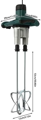 Bild 1 - Doppel Rührwerk 2800W, Farb Mörtelrührer Betonrührer mit 6-Gang-Einstellung Verdickten Mischstäbe Ergonomischem Griff Handrührwerk Farbrüher Rührgerät