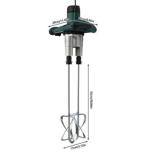 Electric Concrete Stirrer, Double-Paddle Electric Mortar Stirrer, Handheld Concrete Mixer Machine, 6-Gear Adjustable Speed, For Mixing Mud, Cement, Mortar, Paint, Fodder - Thumbnail 2
