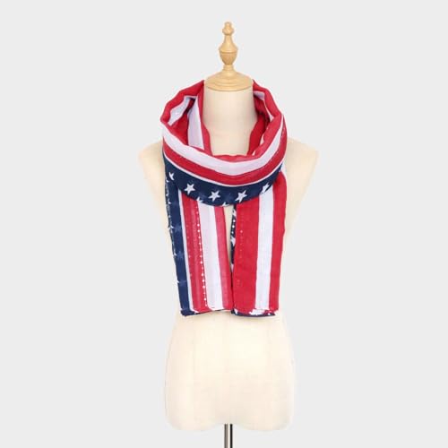 American Flag Scarf for Women Flag Scarf Long Neck Scarf Shawl Wrap PSWJ033