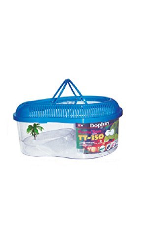 Turtle/Tortoise Dophin Tank TT350 Reptile Carrier With Cover & Handle - Perfect For Small Turtles (Plastic Tank, Rust Resistant, Pack of 1) - Central Fish Aquarium (Medium)
