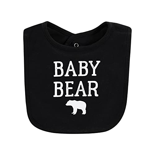 Image of Hudson Baby Unisex Baby Cotton Bibs, Buffalo Plaid Bear, One Size