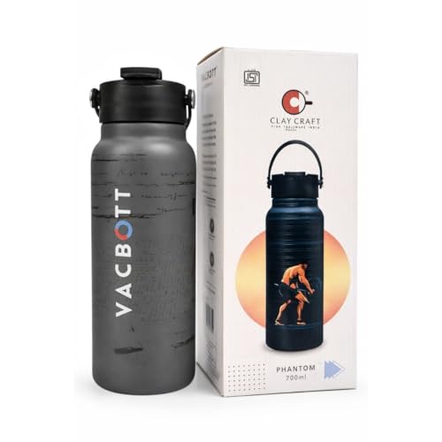 Image of Clay Craft Water Bottle Stainless Steel Sports Bottle|Double Walled 18 Hours Hot and 24 Hours Cold Vacuum Insulated Flask 700 ml|Travelling|Lightweight|BPA Free|BIS Certified|1 Year Limited Warranty