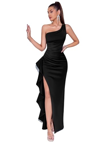 Cocktail Dresses for Women Formal Evening Gowns Bodycon Sexy One Shoulder Wedding Guest Dress Party Prom Long Dress