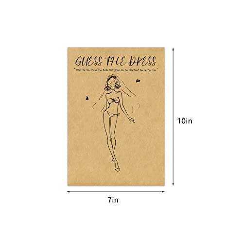Bridal Shower Games - Set of 25 Cards Guess the Dress Wedding Shower Game Bridal Shower Party Supplies Wedding Party Favors