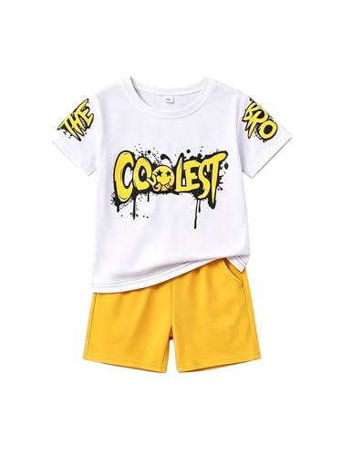 Image of Yoxindax Boys Clothes 2-Piece Casual Street Style Turn-Down Collar Half Zip Kids 4-12 Years Teen Boys Summer Outfits