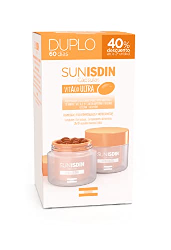 SunISDIN Cápsulas Orales, DUPLO 60 Unidades, Vitamina D, Complemento Alimenticio que Contribuye a Preparar la Piel para la Exposición Solar (690014539), 60