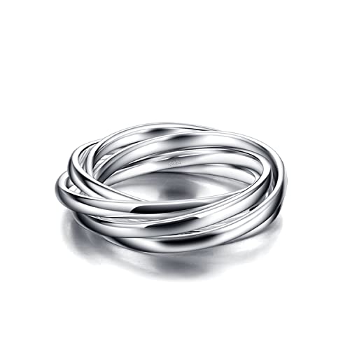H&Beautimer Classic 925 Silver Rings For Women's Simple 3-5-9 Loop