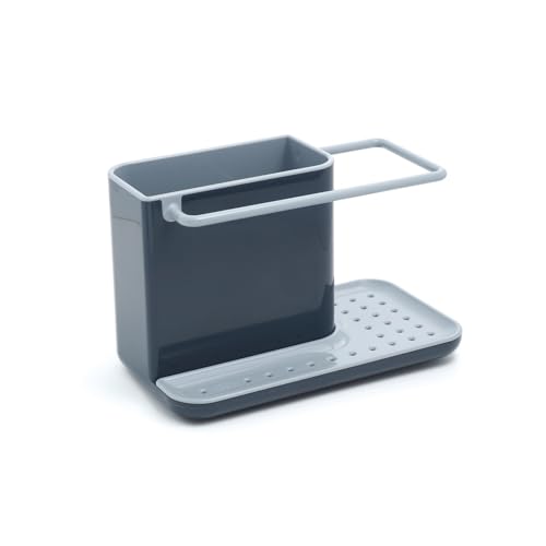 Image of Joseph Joseph Kitchen Sink Organizer Rack - Compact Caddy with Sponge Holder & Storage Tray, Space-Saving Kitchen Organizer for Cleaning Tools, Brush & Soap - Stylish Sink Accessory, Grey