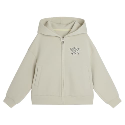 Girls Soft Brushed Full-Zip Sport Hooded Sweatshirts Kids Lightweight Outwear Jacket