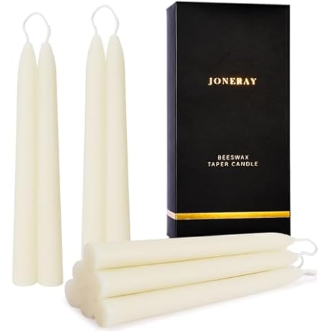 JONERAY Ivory Beeswax Taper Candles Cover