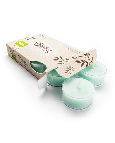 Iced Mint Lavender Premium Tealight Candles - Highly Scented with Essential & Natural Oils - 6 Mint Tea Lights - Beautiful Candlelight - Made in The USA - Fresh & Clean Collection