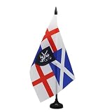 AZ FLAG - Bandiera da tavolo Regno Unito Lord Protectors 1658-1659 21x14 cm - Piccola bandiera dei Lord British Desktop 100% poliestere con asta da 25 cm e base in plastica nera
