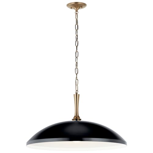 Kichler Delarosa Pendant Light, Black Shade, Champagne Bronze