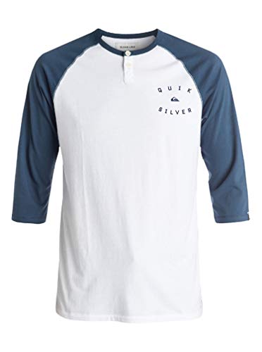 Quiksilver Men's Baysic Henley Shirt, White, Large