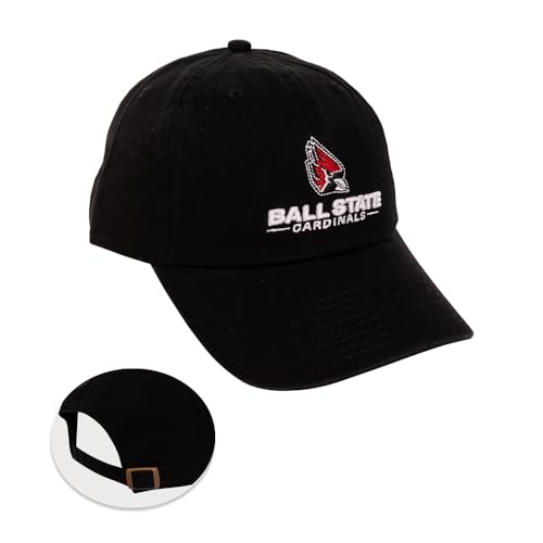 Desert Cactus Ball State University Baseball Hat BSU Cardinals Brimmed Embroidered Cap Adjustable Cloth Strap Adult (Style A)
