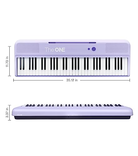 The One Smart Keyboard Color 61 Lighted Keys Piano Keyboard, Electric Piano For Beginners With 256 Tones, 64 Polyphony, Built-In Led Lights & Apps, Supports Usb Midi/Headphones (Purple) #TOP6