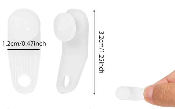 50 Pcs White Plastic Curtain Hooks Curtain Roller Curtain Track Gliders Traverse Rod Slides Curtain Track Glider Hooks Cross-bar Slide Rail Replacement Parts Plastic Curtain Rail Track Hooks