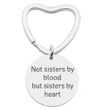 Best Friends Keychain- Not Sisters By Blood But Sisters By Heart Keychain- Friend Jewelry- Perfect Gift for Friends