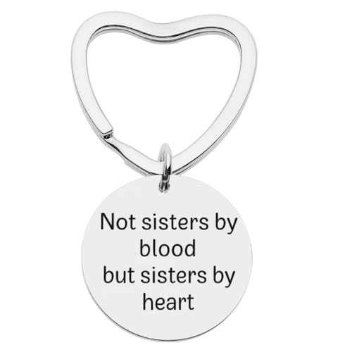 Infinity Collection Not Sisters by Blood but Sisters by Heart Keychain – Best Friend Gift, Soul Sister Jewelry, Bonus Sister, Long Distance Friendship Gift for Women, Girls