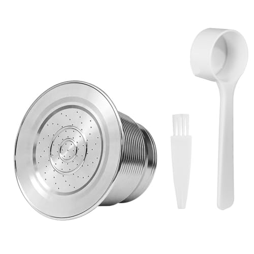 Capsula di Caffè Ricaricabile In Acciaio Inossidabile Filtro per Capsule di In Italiano Riempitrice di Polvere con Coperchio B