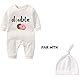 culbutomind Baby Zwillinge Baby Bodys Doppel Ärger süßes Outfit mit Hut Baby Pyjamas Zwillinge Geschenk（Donut 3m）
