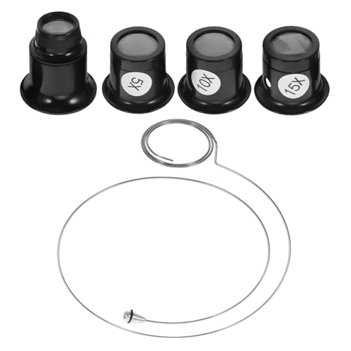 SOIMISS Kit Lupa Relojero con Lentes de Vidrio Lupa Joyero Portátil con Soporte de Acero para Inspección y Reparación de Relojes y Joyería Diseño Ergonómico Antifadiga