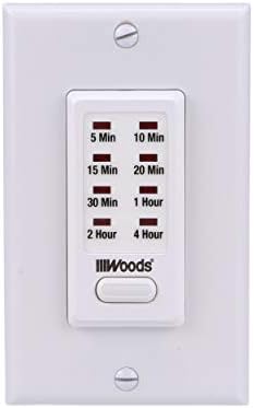 Southwire Woods In-Wall 4-Hour Digital Countdown Timer - Convenient Energy-Saving Timer - CFL & LED Compatible - Bathroom Fans & Lights - Neutral White - Programmable image 4