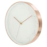 HOME DECO FACTORY The Hd3305 Horloge Ronde PP Blanc/Cuivre 30,70 X 4,50 X 30,70 cm