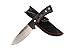 Muela Cuchillo Rhino RHINO-9M hoja de acero Sandvick 14C28N de 9 cm y empuñadura de micarta negra para Caza, Pesca, Supervivencia y Bushcraft Realizado en Ciudad Real + Portabotellas de regalo