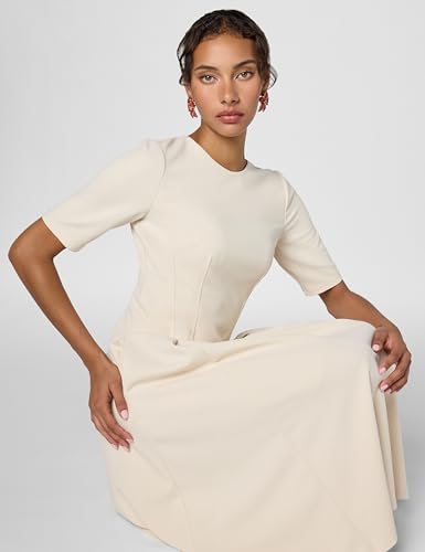 Image of Maggy London Womens Short Sleeve Double Pleat Midi DressDress