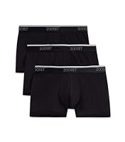 2(X)IST Men's Cotton Stretch No Show 3-Pack Trunks Underwear, Black/Black/Black, Small US