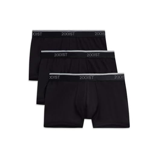 2(X)IST Men's Cotton Stretch No Show Trunk 3-Pack, Black/Black/Black, Medium