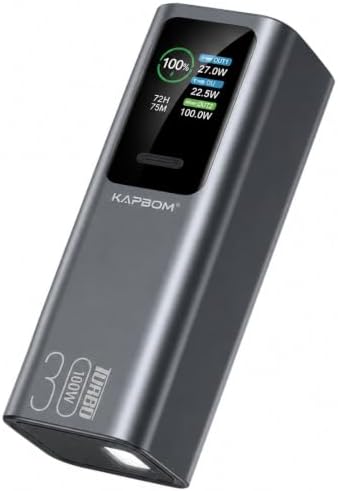 Power Bank 30000mAh Turbo 100W PD, Carregador Portátil para Noteb...