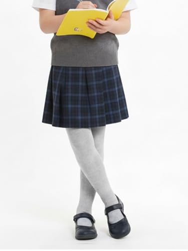 Image of COTTON DAY Kids Girls School Dress Cotton Tights Black White Navy Blue Burgundy