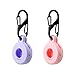 Silicone Case for Tile Sticker 2022 with Keychains, 2 Pack Anti-Scratch Protective Cover with Carabiner (Pink/Purple)