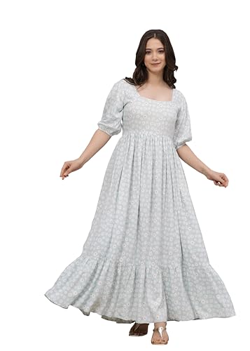 Image of Daevish Women's Rayon Fit and Flare Midi Casual Dress