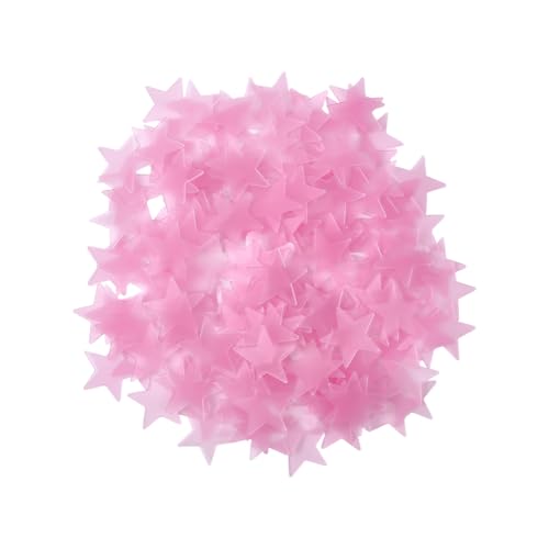 BEAMARKER 200 pieza de Pegatinas de Estrellas Rosas Que Brillan En la Oscuridad para Techo, Calcomanías Luminosas de Plástico para Pared, Murales de Cielo Estrellado 3D, Decoraciones para el Hogar, Lu