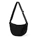 Produktbild GSenhui Crossbody Bag Damen Halbmond Schultertasche, Hobo Halfmoon Bag Einfarbige Umhängetasche Damen Kleine für Damen Reisen, A 04-schwarz