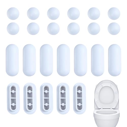 24 Stück Wc Sitz Puffer Stoßstangen, Wc-Sitz Stoßstangen, Wc Brille Dämpfer, Sitz Brille Dämpfer, Dämpfer Stoßstangen Universal, Universal Plastic Wc, Wc Ersatz-Puffer, für Familienhotels (Weiß)