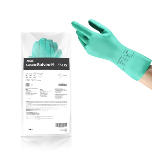 Ansell AlphaTec Solvex 37-175 Flocked Chemical-Resistant Gloves for Cleaning