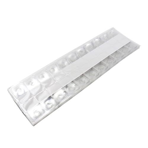 Alnicov 200 Stück transparente, Selbstklebende Haustierhaken mit rundem Loch, Einzelhandelsdisplay-Etiketten, geeignet, gewerbliche Ladendisplays (40 mm x 25 mm)