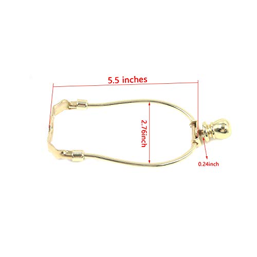 Bitray 5.5\" Heavy Duty Lamp Harp, Finial and Lamp Harp Holder Set, Metal Lampshade Bracket Lamp Finials Accessory, Gold (Pack of 4) - Thumbnail 4